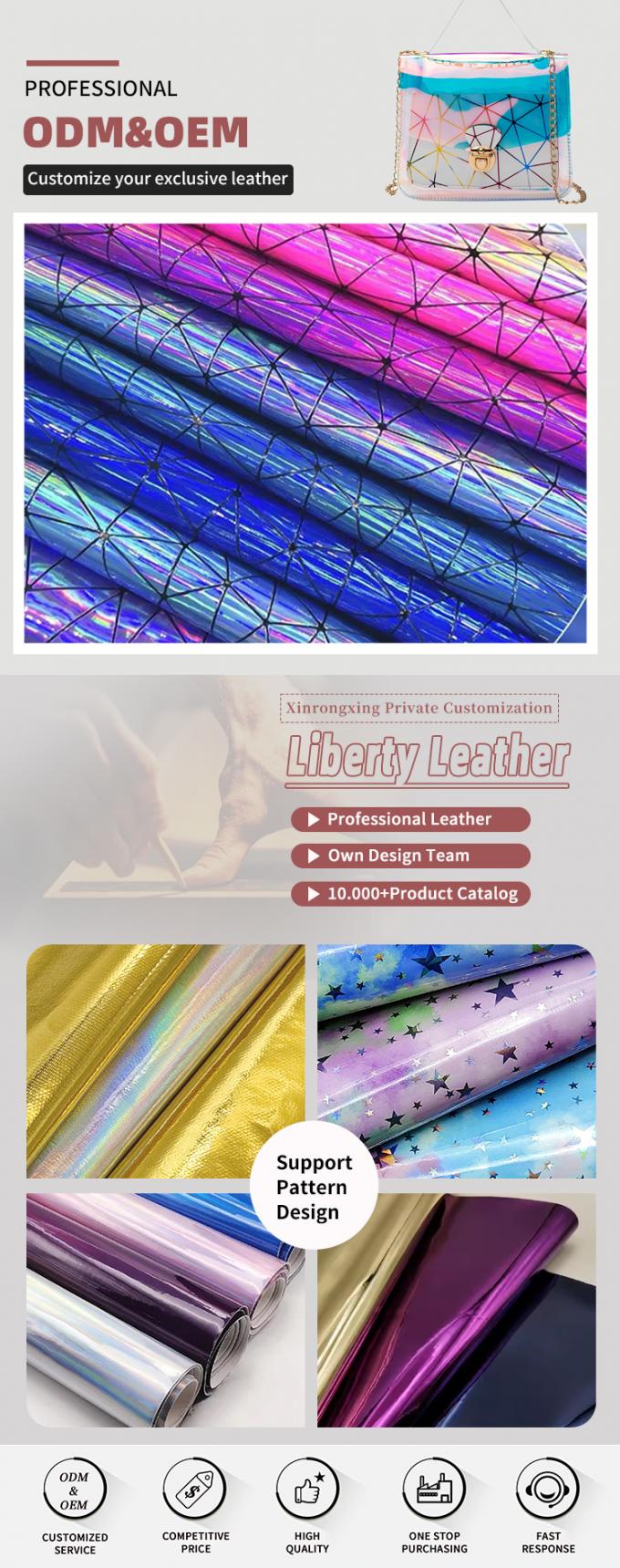বিশেষ পিইউ লেজার মিরর ট্রায়াঙ্গুলেশন সিনথেটিক চামড়ার লাগেজ হ্যান্ডব্যাগ জুতা প্রসাধনী ব্যাগ চামড়ার কাপড় 4