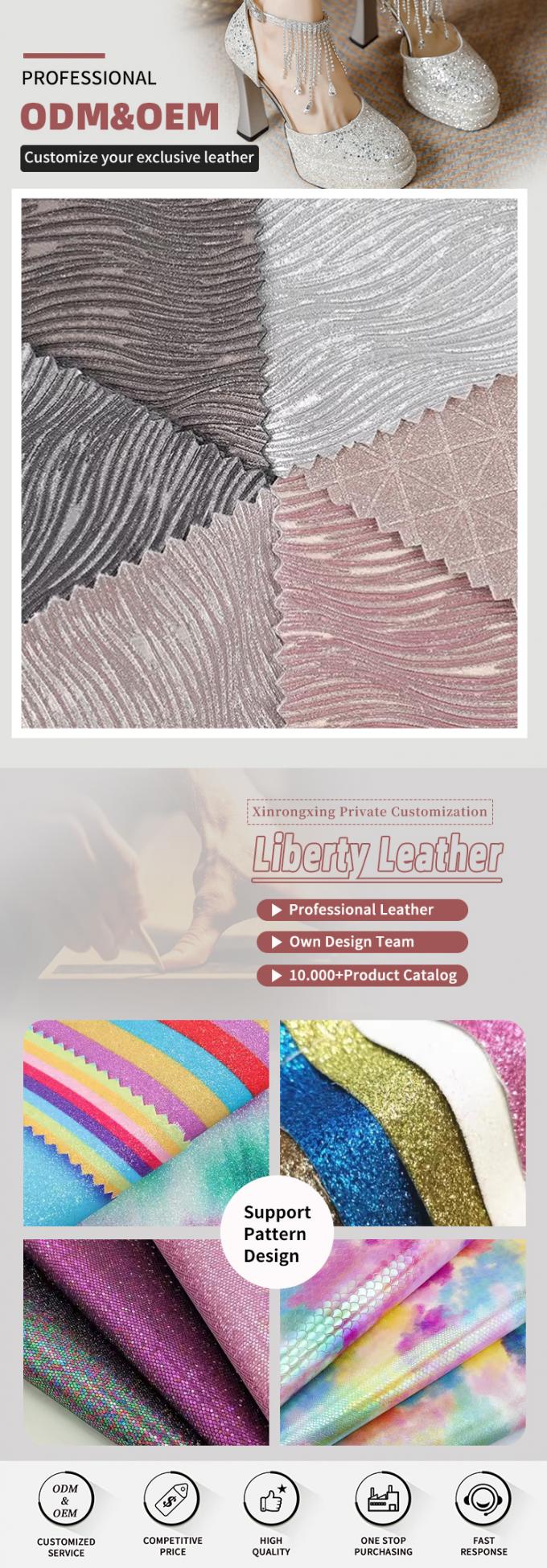 জুতা ব্যাগ ধনুক কারুশিল্প টুপি জন্য ইলাস্টিক পিইউ এমবসড স্পার্কলি চকচকে গ্লিটার ফ্যাব্রিক সিনথেটিক চামড়া, নকল চামড়ার কাপড় 4