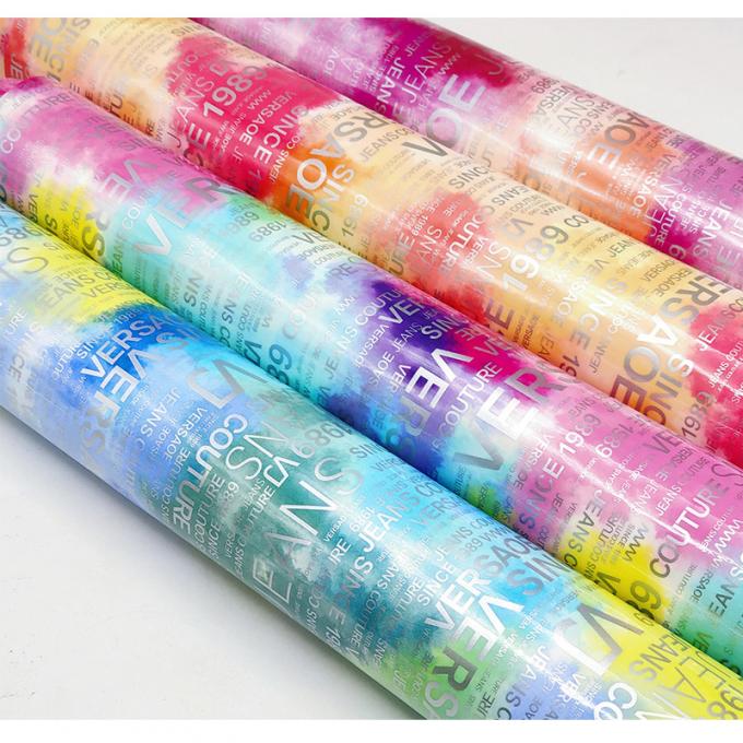 পিইউ রেইনবো লেটার প্রিন্ট ম্যাগাজিন ডিজাইন সিন্থেটিক চামড়া জলরোধী জাল চামড়া কাপড় ব্যাগ জন্য প্রসাধনী আসবাবপত্র / সোফা 9
