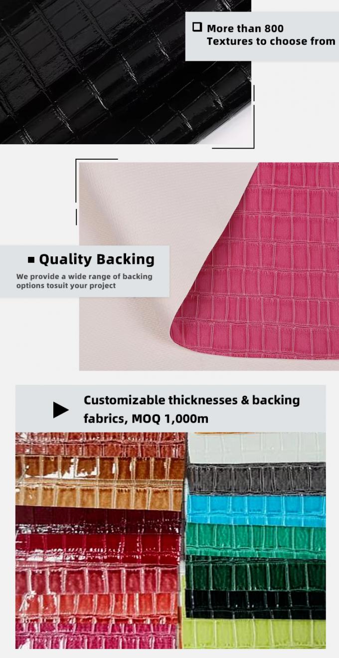 উচ্চ-চকচকে পিভিসি বাঁশ প্যাটার্ন শস্য কৃত্রিম সিনথেটিক চামড়া সজ্জিত জুতা ব্যাগ বক্স নকল চামড়ার ফ্যাব্রিক 5